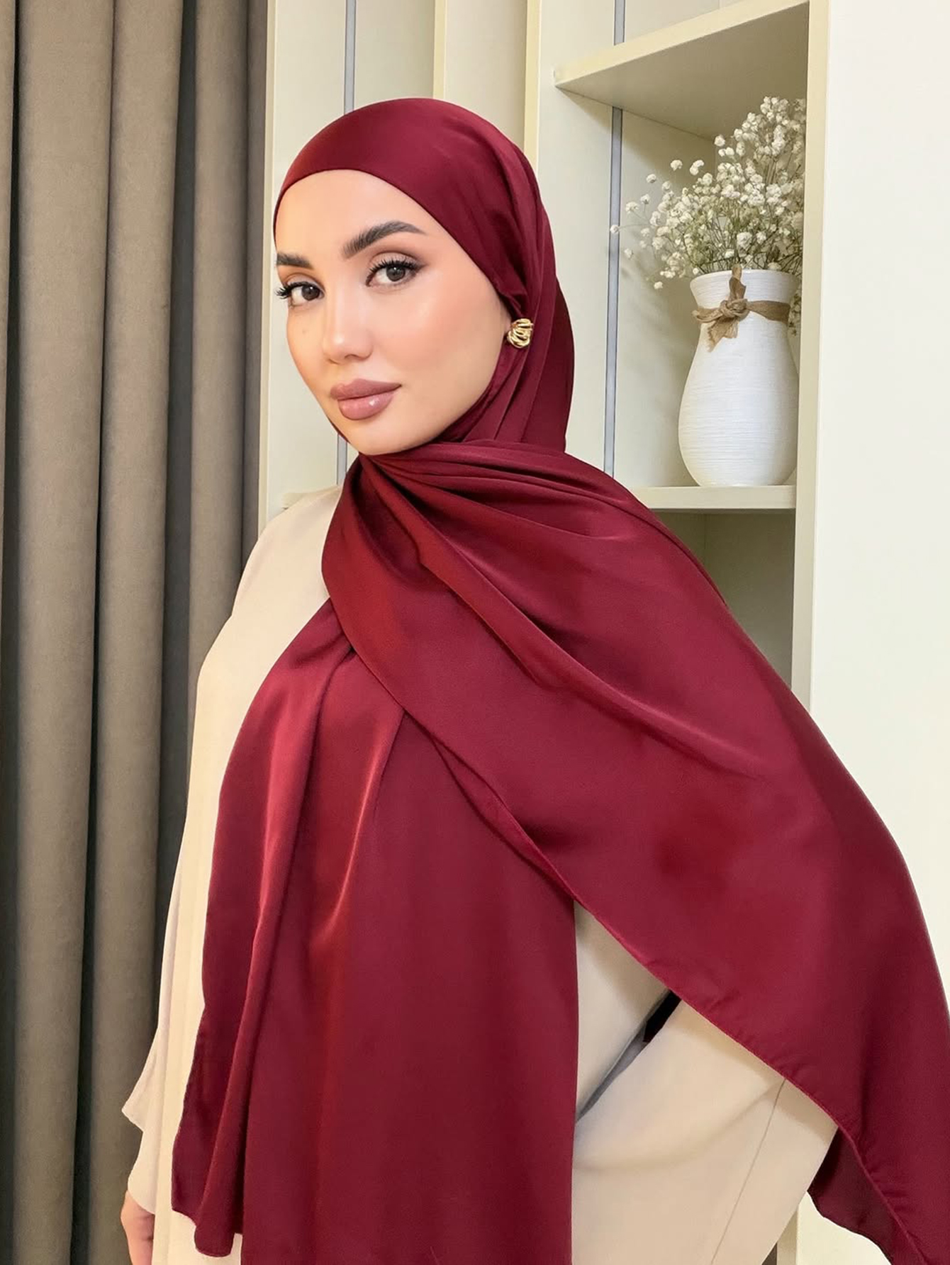 Hijab musulman uni, nouveau design, châle en satin mat pour la Malaisie, écharpe en crêpe de satin de soie