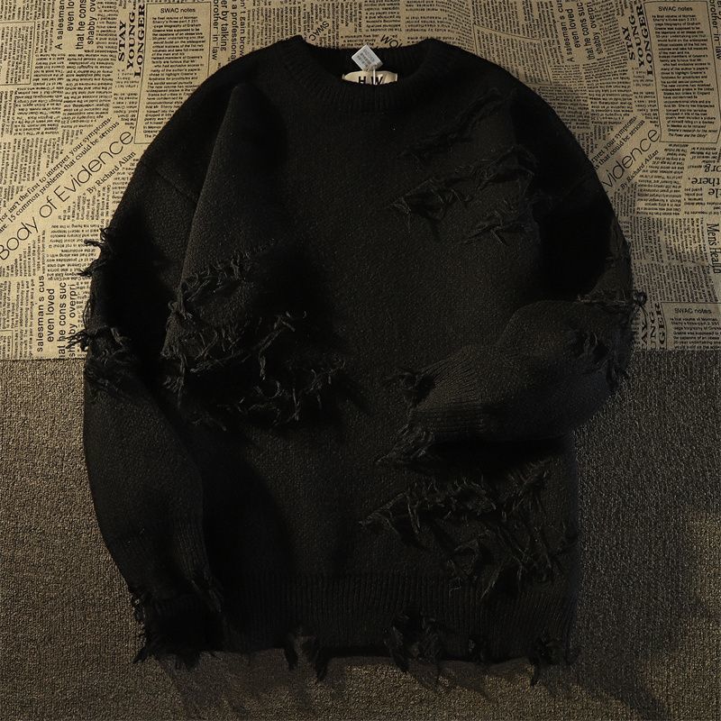 Pulls surdimensionnés en tricot à col rond avec glands, pull à trous, vêtements de style coréen, tendances de la mode, nouveautés, automne et hiver 2024