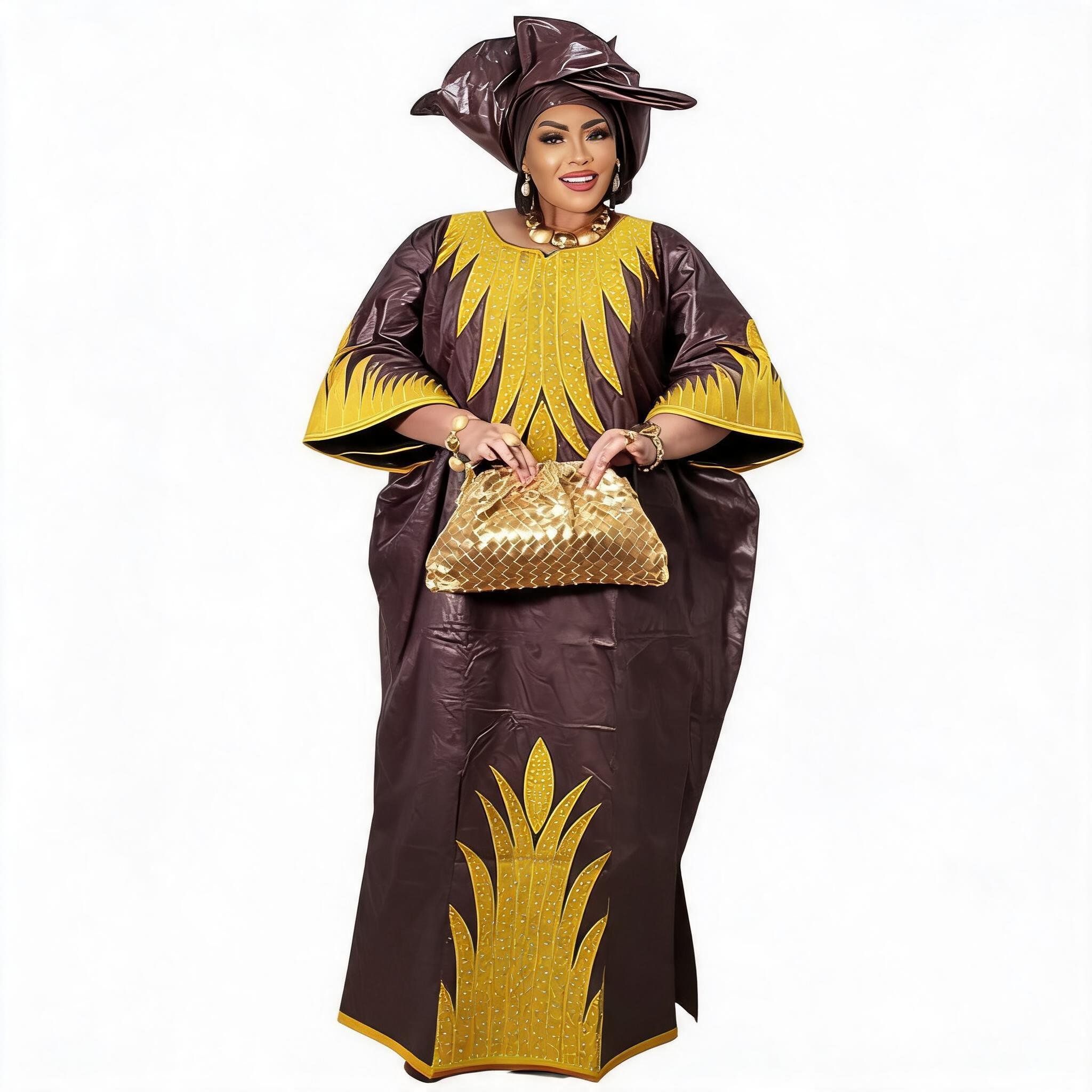 Robe africaine pour femmes, abaya brodée, grande taille, élégante, pour fêtes et cérémonies