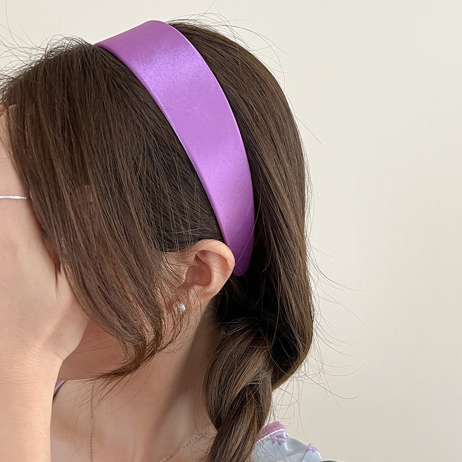 Mode large Satin soie bandeaux femmes brillant couleur unie bandeaux de haute qualité doux chapeaux anti-dérapant cheveux cerceaux chapeaux