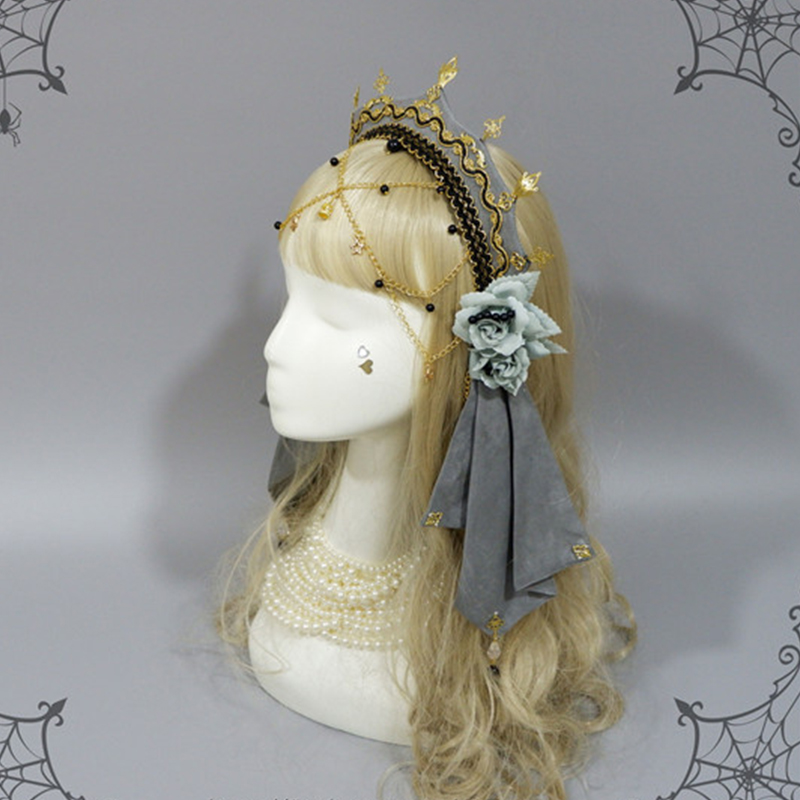 Couronne gothique Tudor pour femme, diadème Renaissance, pièce de sauna Lolita, chapeau, groupe de sauna royal français, palais européen, cosplay, accessoires pour cheveux