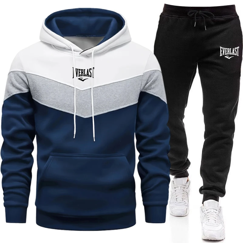 Ensembles pour hommes : sweats à capuche et pantalons de survêtement, tenue de sport décontractée urbaine à manches longues, ensemble de jogging pour homme, confortable et chaud pour la maison et l'extérieur