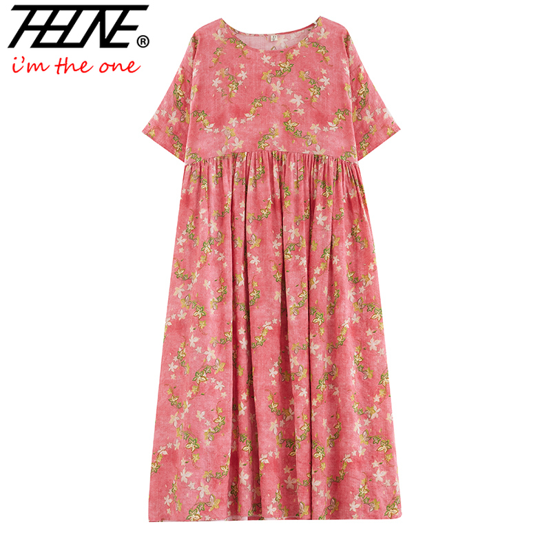 Robe maxi longue à imprimé bohème pour femmes, robe florale, lin de coton décontracté, robe éducative, grande taille, prêt à l'emploi, stock