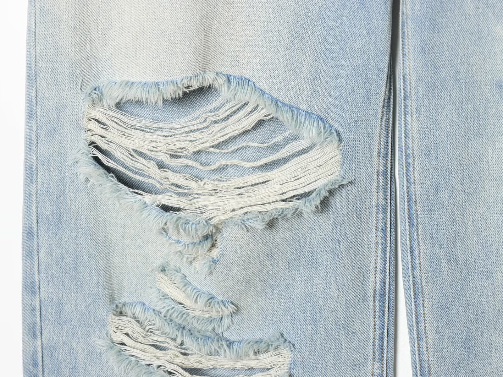 Pantalon en jean déchiré et à bords effilochés taille mi-haute pour femme, style européen et américain, nouvelle collection printemps/été 2026