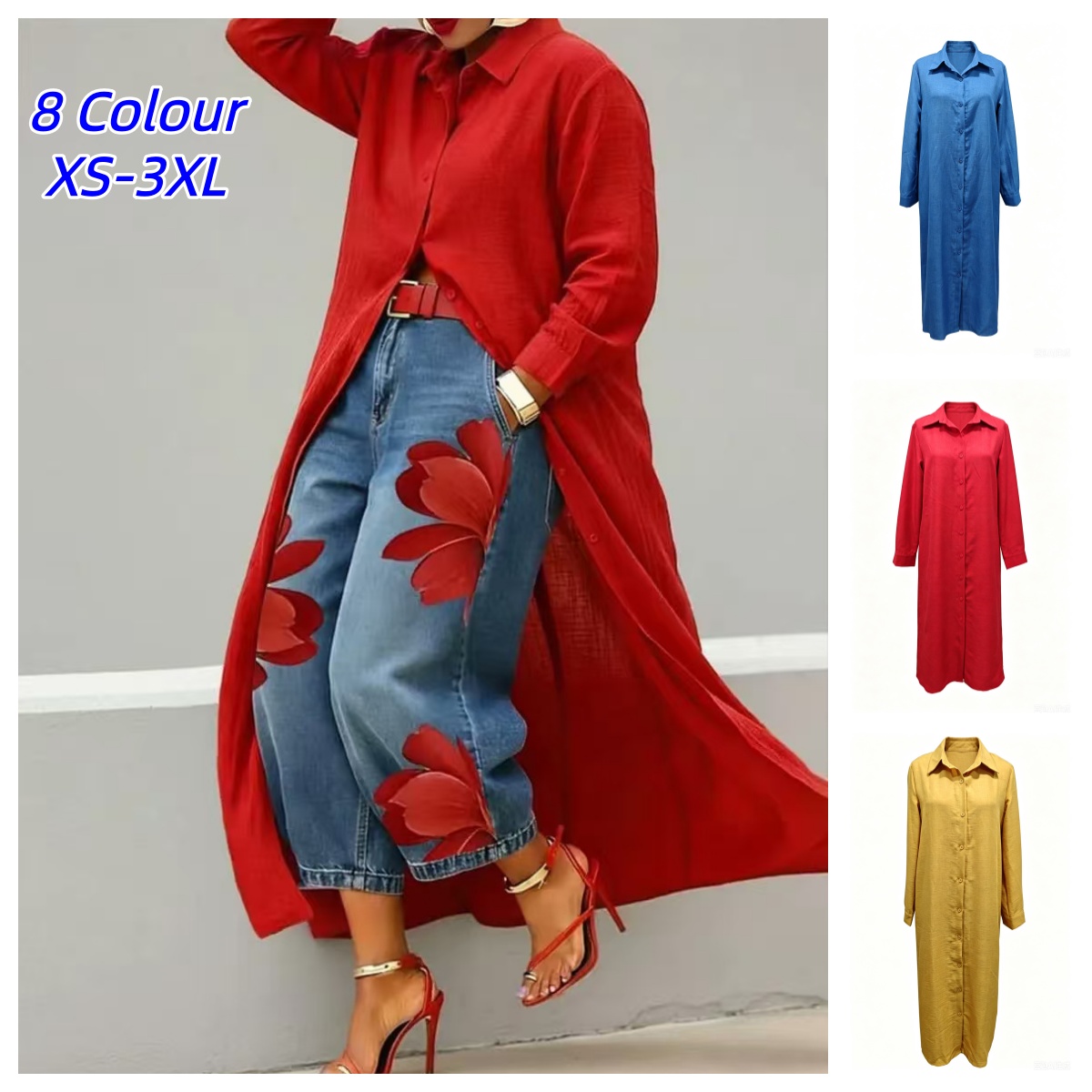 Chemisier à manches longues et col rabattu, élégant, coupe ample, boutonnage simple, chemise décontractée pour femme, couleur unie, cardigan ouvert, usage quotidien
