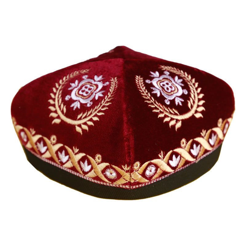 Chapeaux musulmans pour hommes, chapeau de prière en coton, Kufi islamique, juif, à quatre coins, pour fête, danse, luxe 03121