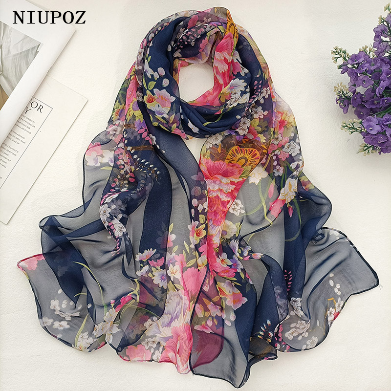 Foulard élégant en mousseline de soie Georgette pour femmes, Bandana d'été prune Bossom, protection solaire de voyage, fin et respirant