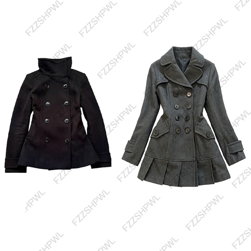 Manteau gothique pour femme, couleur unie, chic, style streetwear, tendance et décontracté, col haut, pour tous les jours, style Harajuku américain, chaud, haut Y2K.