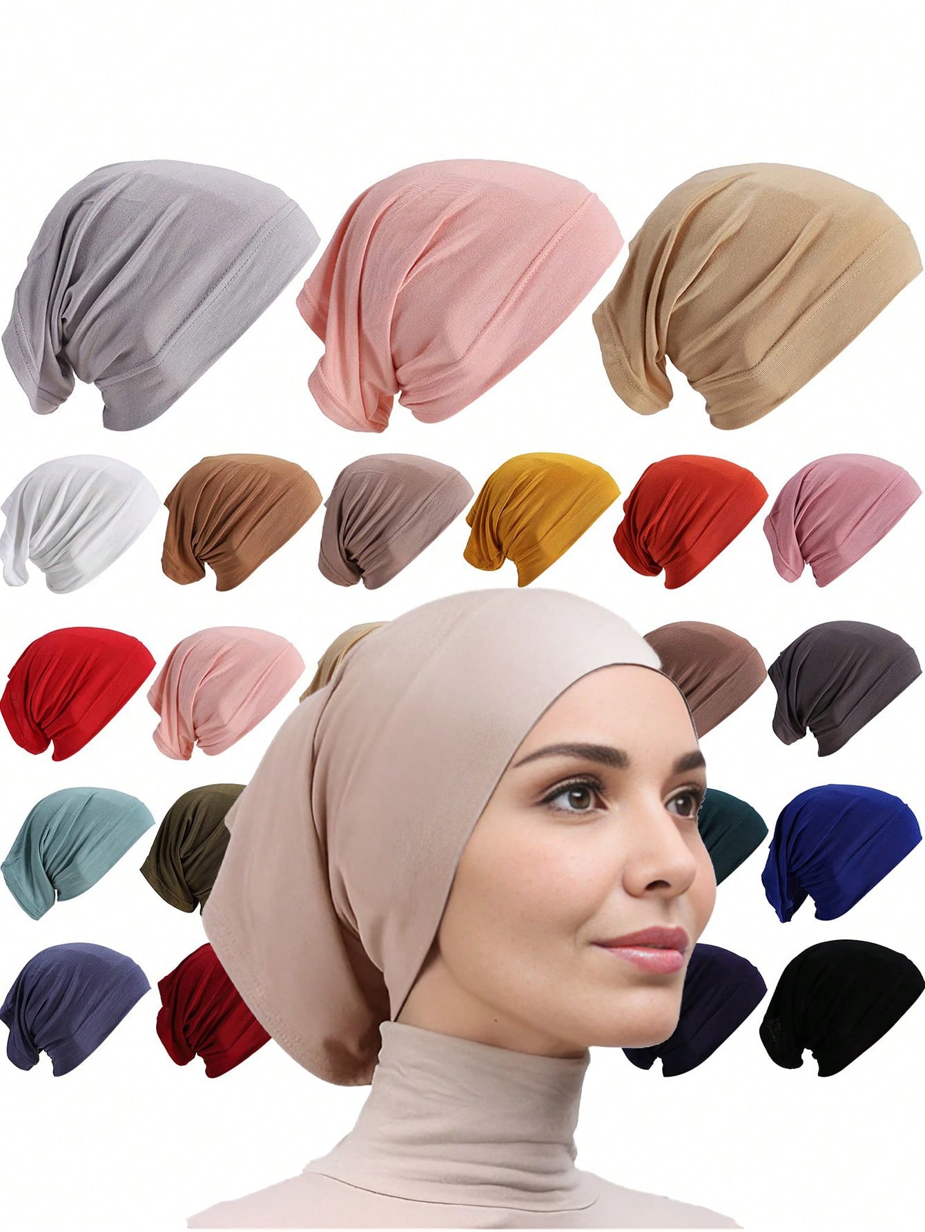 Sous-écharpe musulmane Turban Hijab Ninja chapeau intérieur femmes casquette de chimio couverture de perte de cheveux Bonnet instantané Femme Musulman bandeau