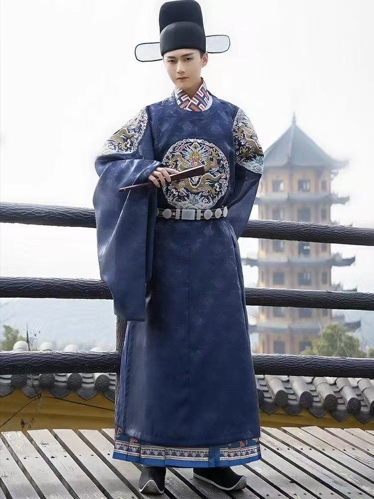 Robe longue Hanfu traditionnelle de la dynastie Ming, imprimé Dragon classique, Style Chiense, Costume de marié de mariage, vêtements de Cosplay d'halloween