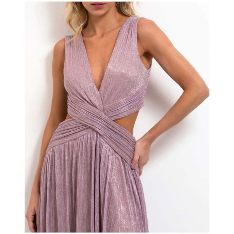 Robe élégante tempérament robes de soirée Sexy robes Largos Style chaud français couleur unie sans manches dos nu fente mince fête