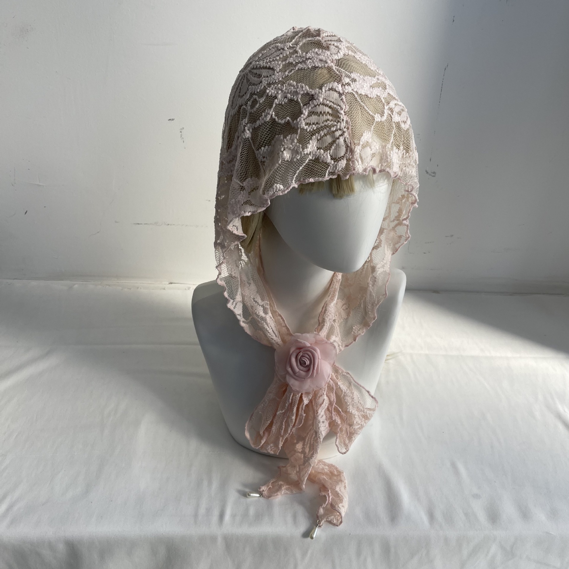 Nouveauté Printemps : Foulard en Soie Coréen Ins pour Filles, Style Lolita, Dentelle Creuse, Polyvalent, pour Décoration Photo et Accessoire de Mode Kawaii pour Femmes