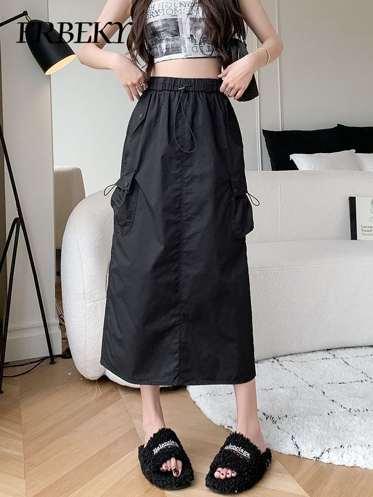 Jupe demi-corps fendue mi-longue pour femmes, vêtements de travail Wstring de proximité, jupe une étape, pur document GT, hanche, printemps, été
