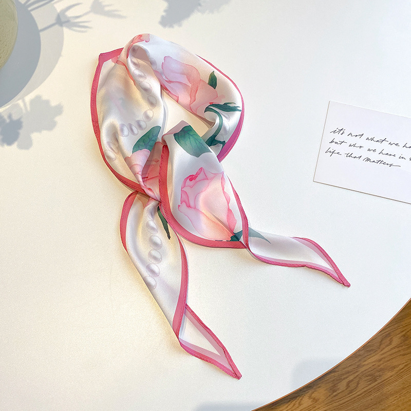 Bandeau multifonctionnel tendance, foulard en soie, sangle en diamant, long foulard en soie, châle haut de gamme