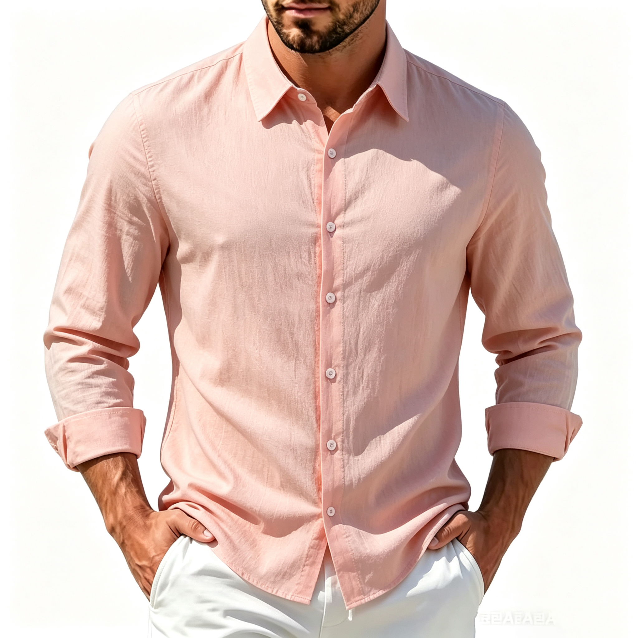 Chemise à manches longues pour homme, vêtements décontractés pour homme, hauts de qualité supérieure, chemises noires et blanches, chemise en lin et coton pour homme