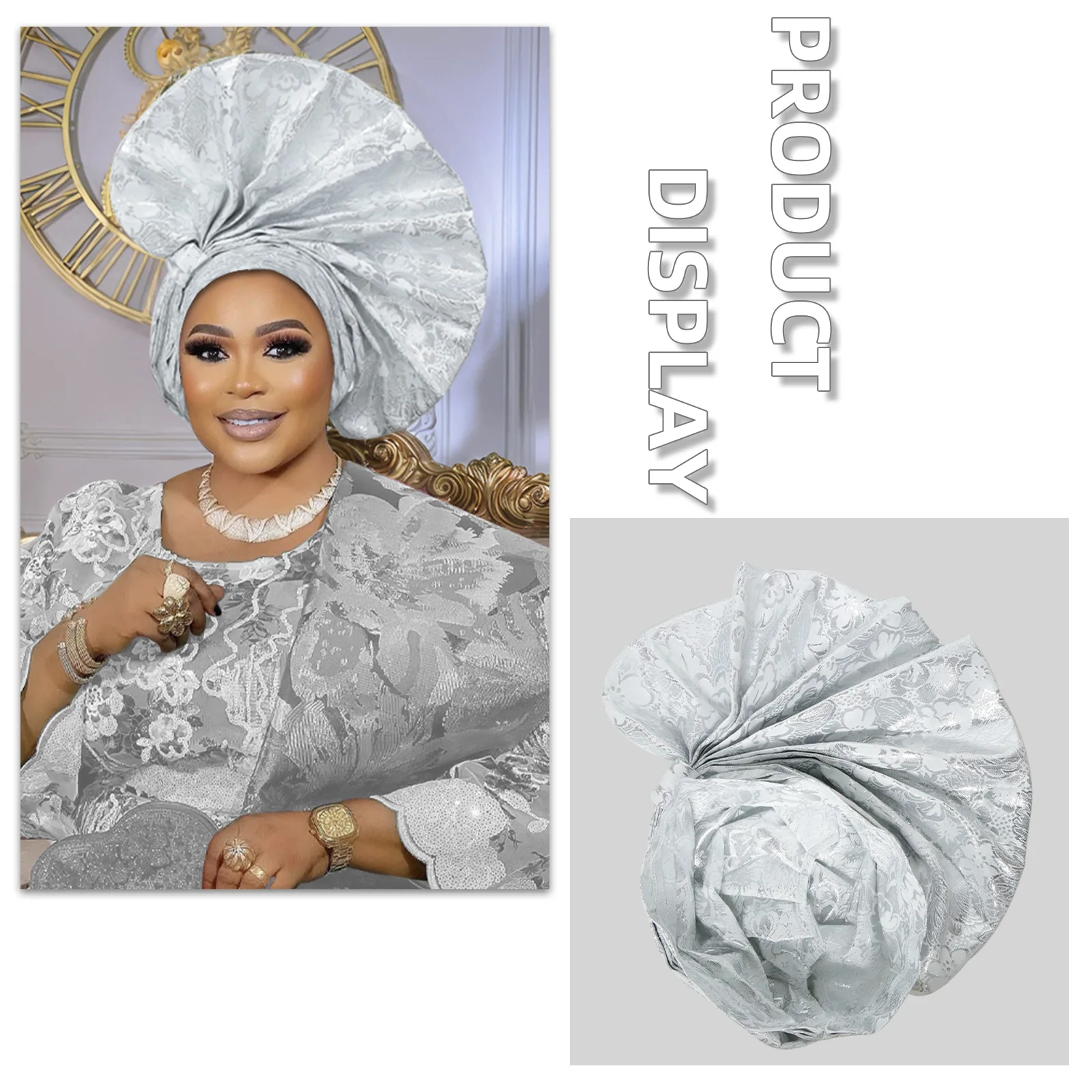 Couvre-chef en forme d'éventail exagéré pour femmes, couvre-chef pour dames africaines, couvre-chef pour fête de mariage, casquettes Turban féminines