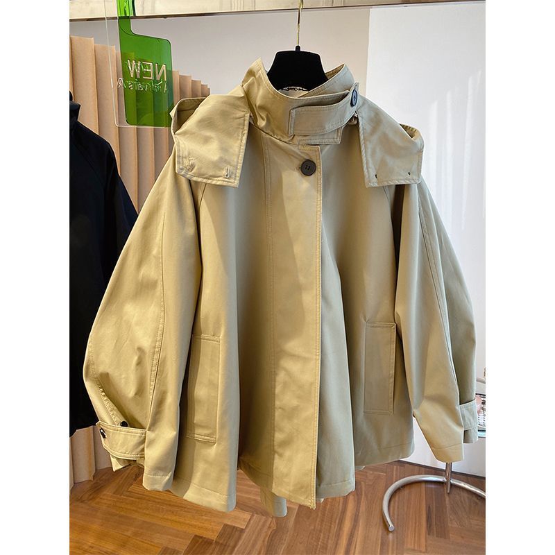 Manteau Trench-coat Femme Imprimé Minimaliste Protection Solaire Qualité Gothique Haut de Gamme Effet Flatteur