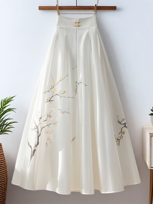 Tempérament mousseline de soie blanc Jupe Midi Faldas Mujer printemps été une ligne Юбки Jupe mode coréenne Ropa Mujer