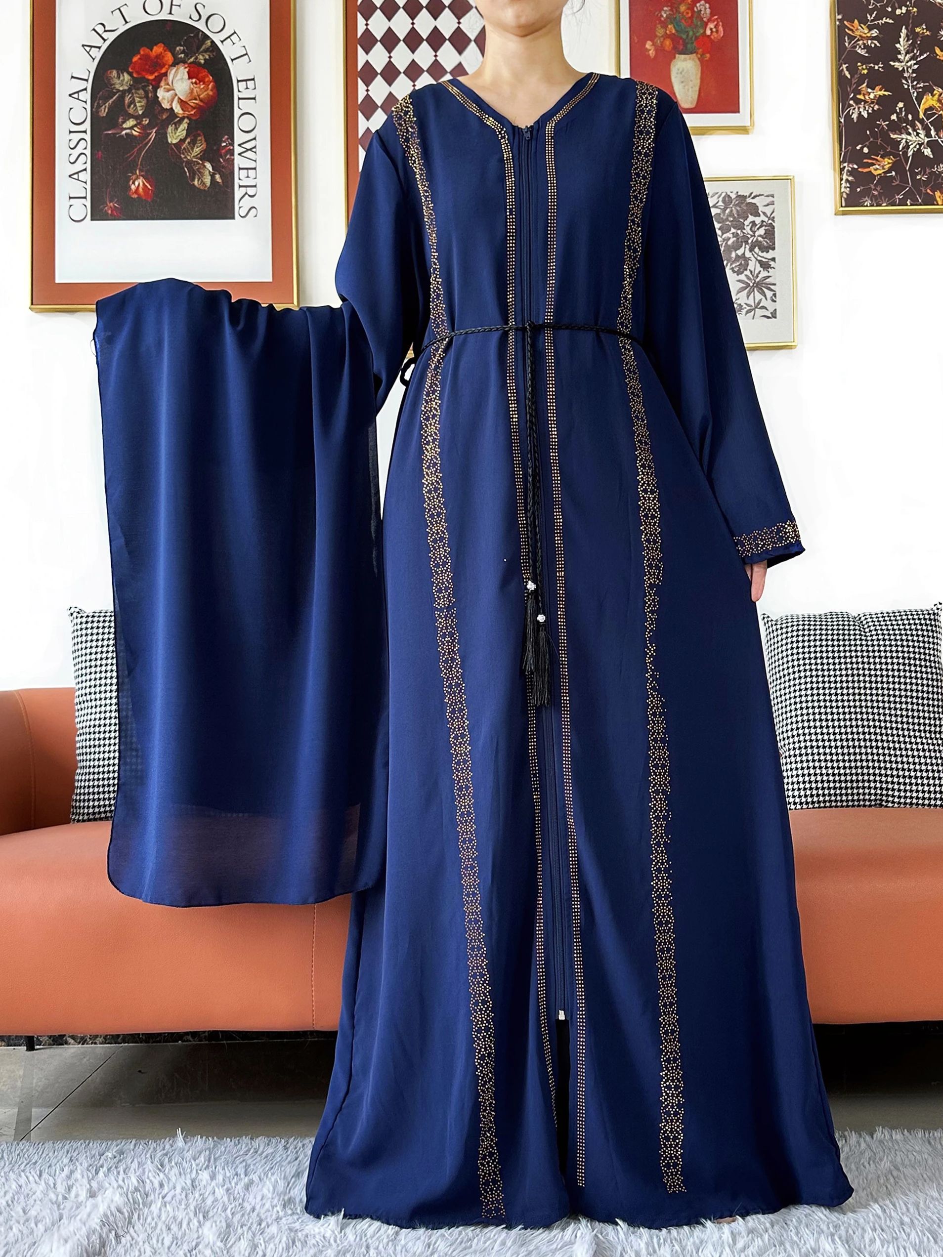 Abaya en mousseline de soie pour femmes, manches longues, ample, ouvert, vêtements islamiques musulmans, Style Cardigan, robes à la mode musulmane, nouvelle collection