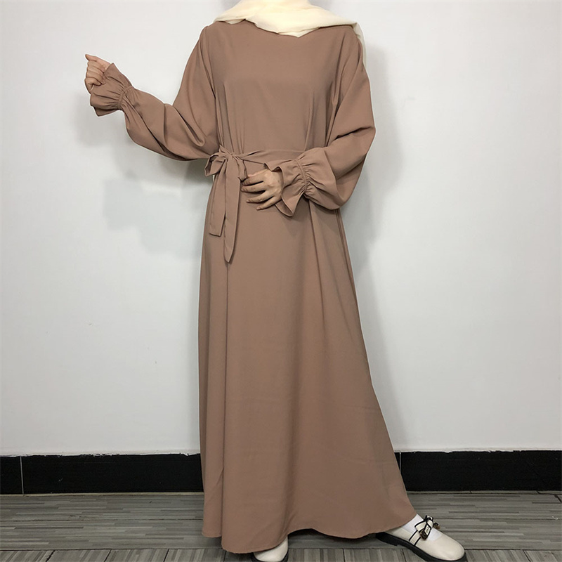 Abaya – robe Maxi pour femmes musulmanes, manches à volants, haute qualité, avec poches, ceinture gratuite, EID Ramadan, vêtements islamiques, nouvelle collection