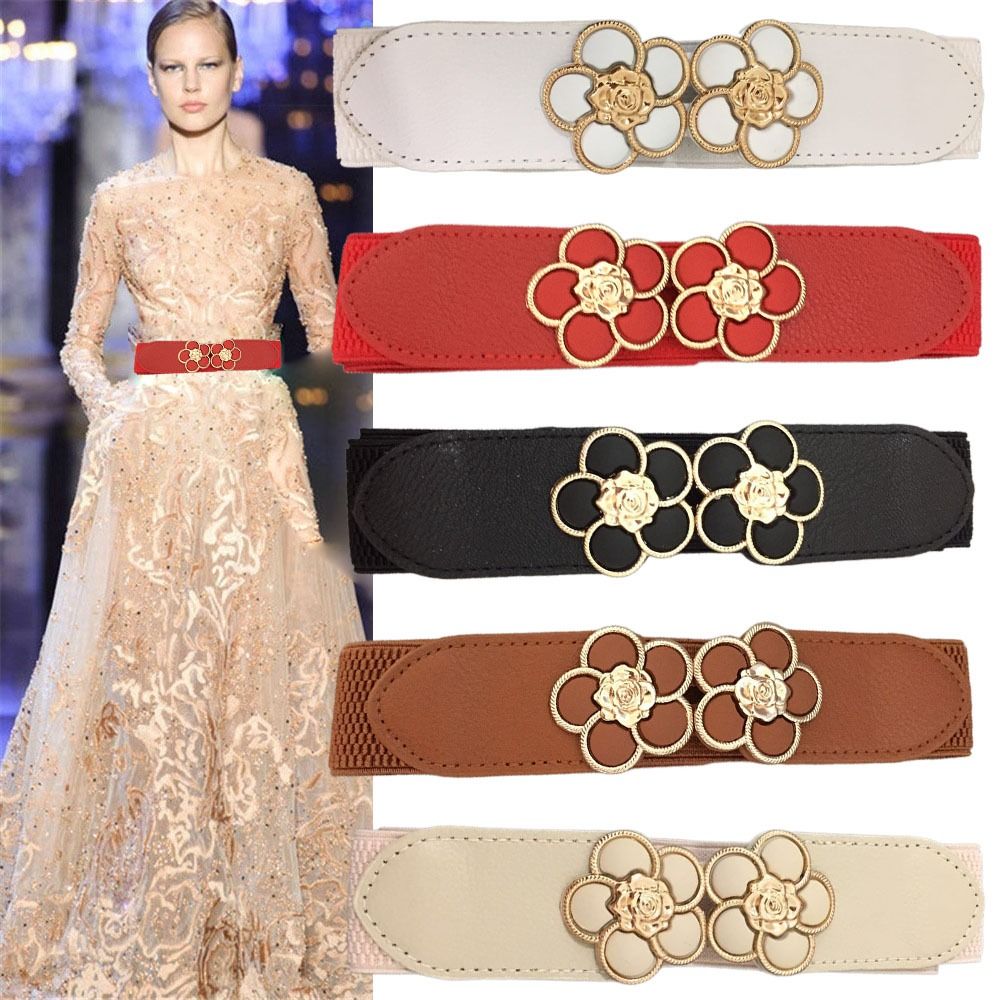 Femmes femmes dames Corset ceinture extensible taille large ceinture large ceintures à fleurs ceintures élastiques ceintures à fleurs
