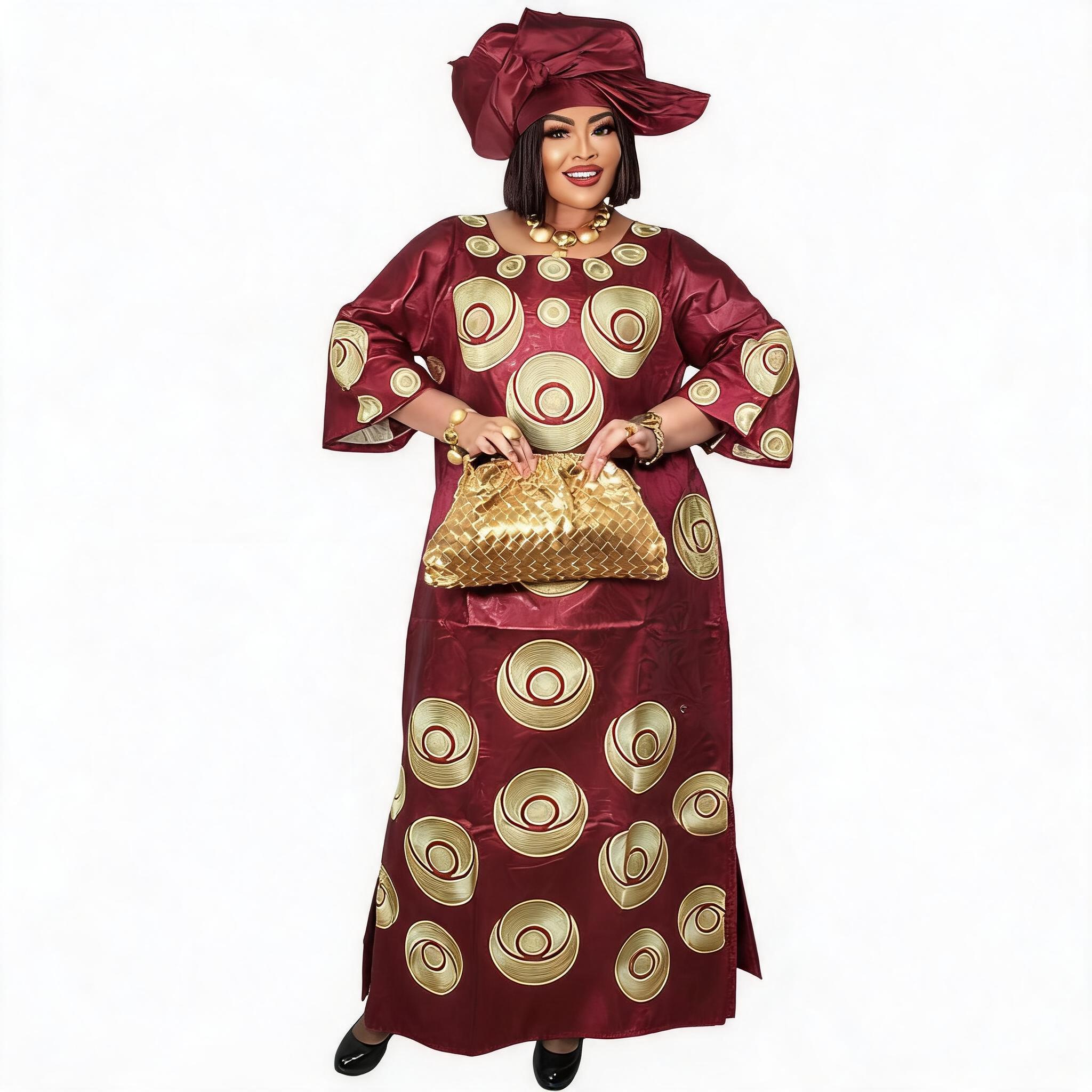 Robe africaine pour femmes, abaya brodée, grande taille, élégante, pour fêtes et cérémonies