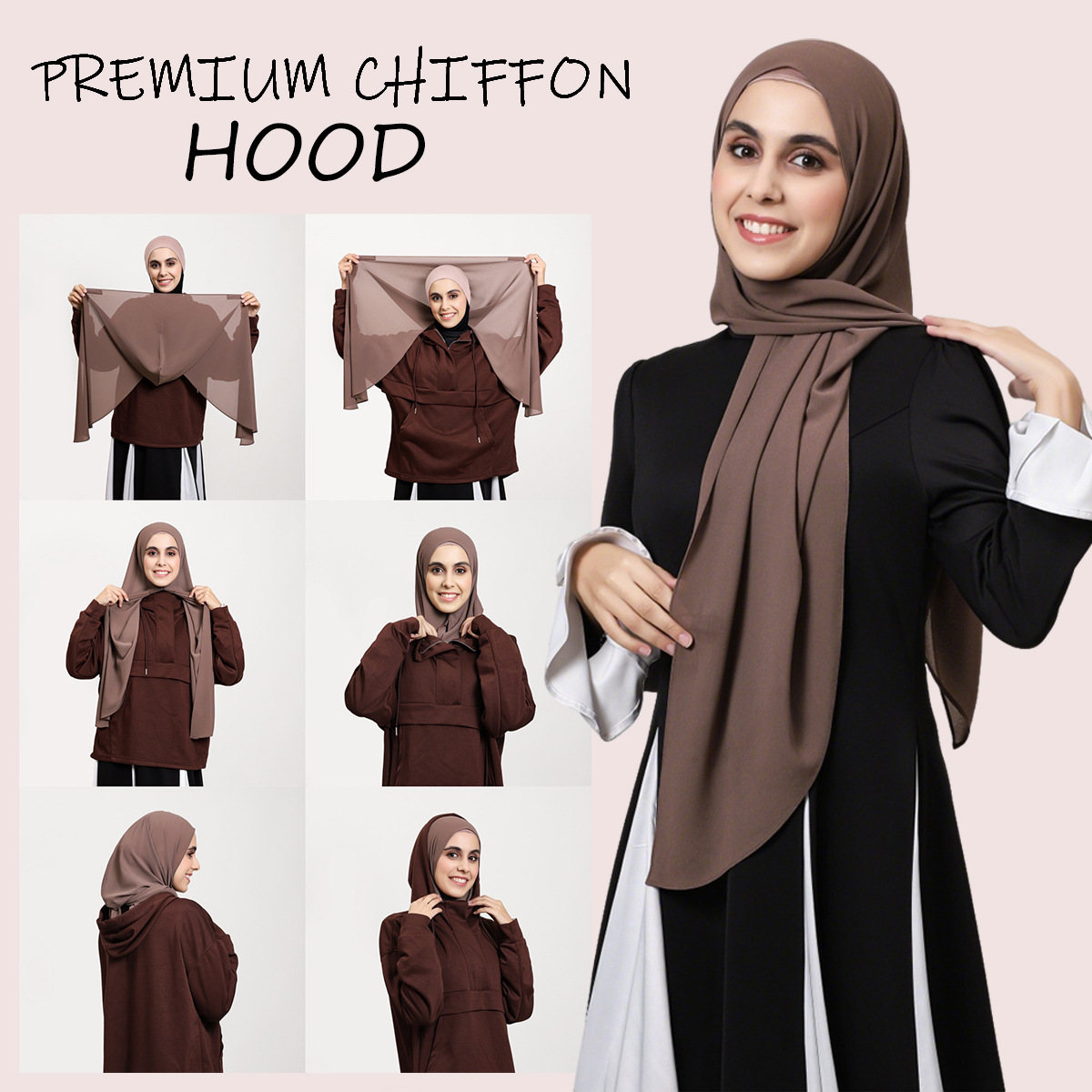 2025 Ramadan femmes solide écharpe intégré magnétique musulman en mousseline de soie Hijab châles tête enveloppement Hijabs foulards dames Foulard islamique