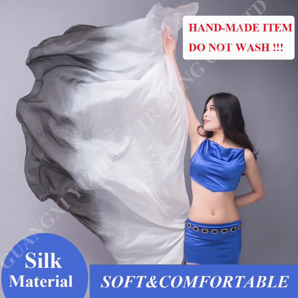 Voile chinois en soie véritable personnalisé pour femmes, voile de danse du ventre, écharpe faite à la main, châles pour filles