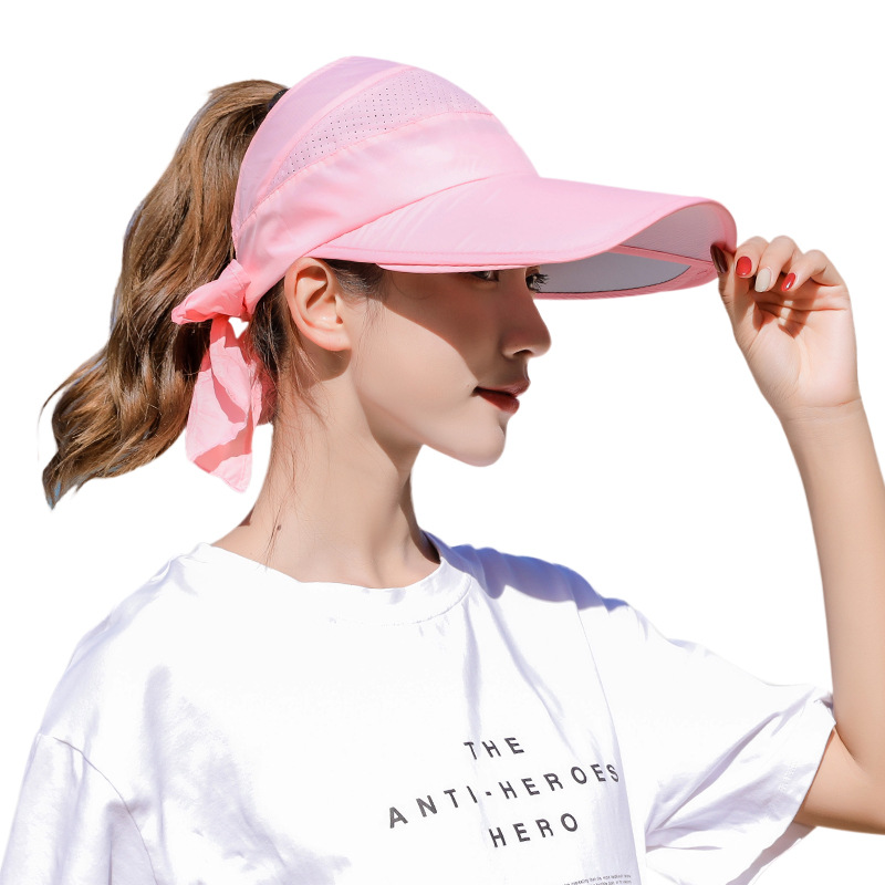 Chapeau de soleil d'été visière casquettes femme bord évolutif vide haut casquette de Baseball Protection UV plage pare-soleil chapeaux pour les femmes