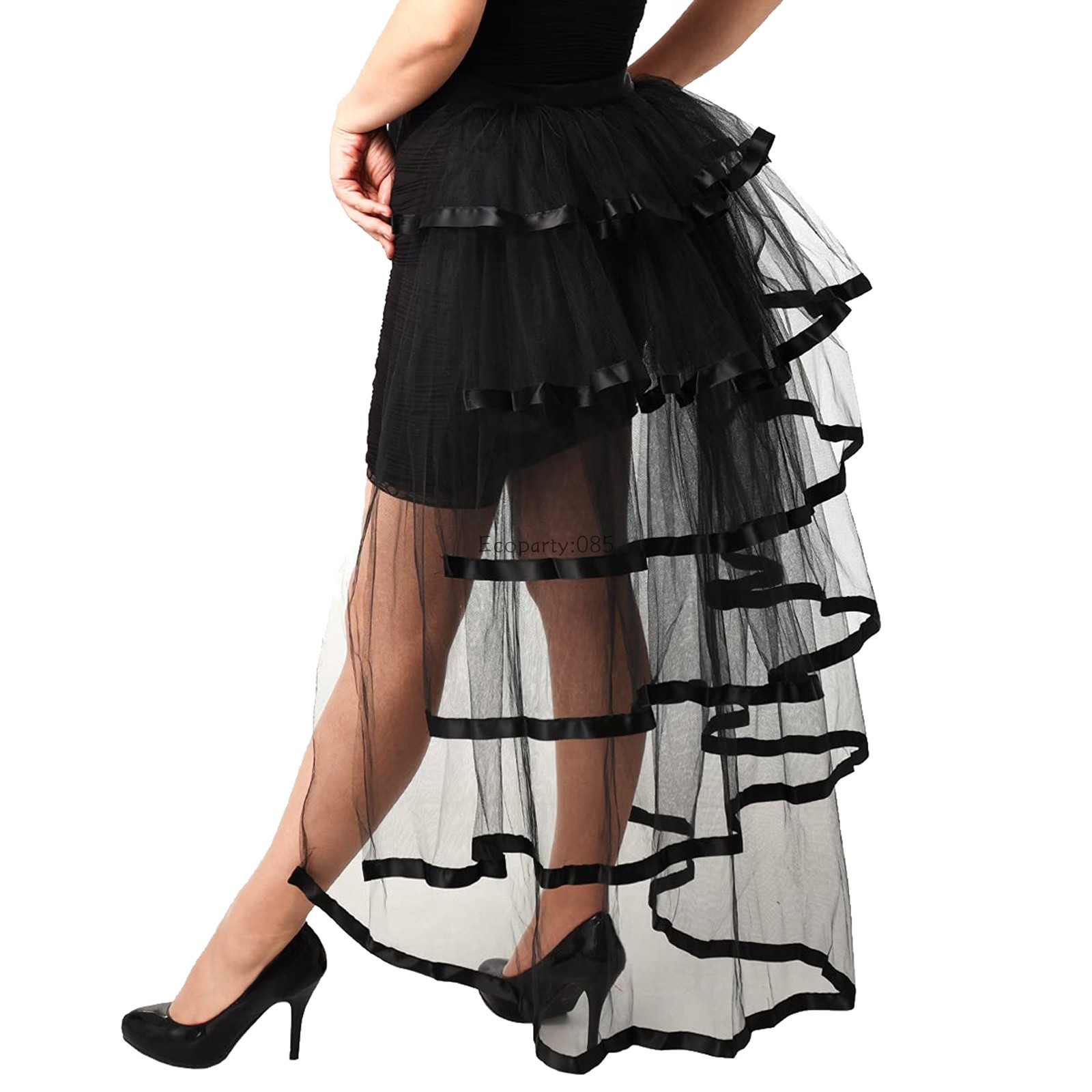 Jupe en tulle à volants pour femmes, demi-jupe, maille, gothique, steampunk, victorien, fête, rockabilly, tutu, jupes à plusieurs niveaux, 2024