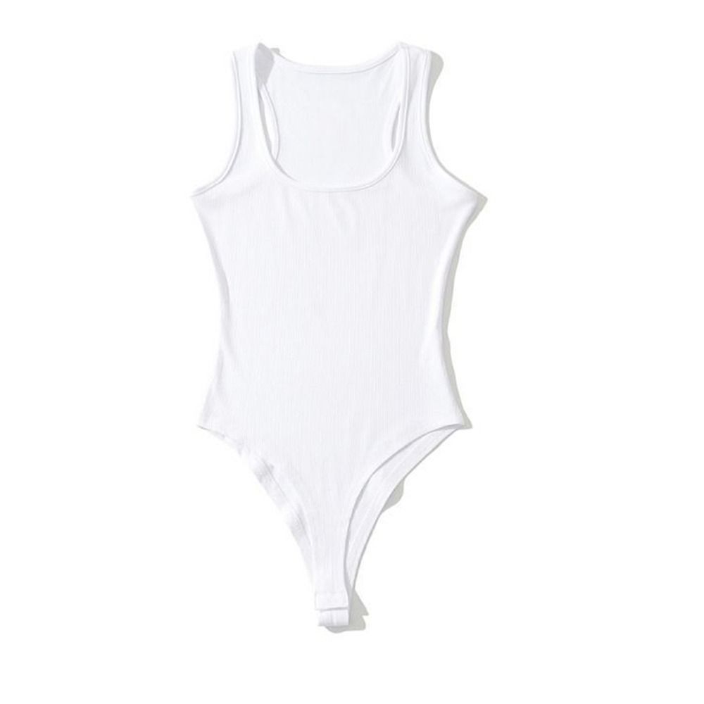Combinaison Femme Chic à Épaules Dénudées et Col Halter, Bodysuit Uni Sans Manches Extensible Moulant, Haut Décontracté