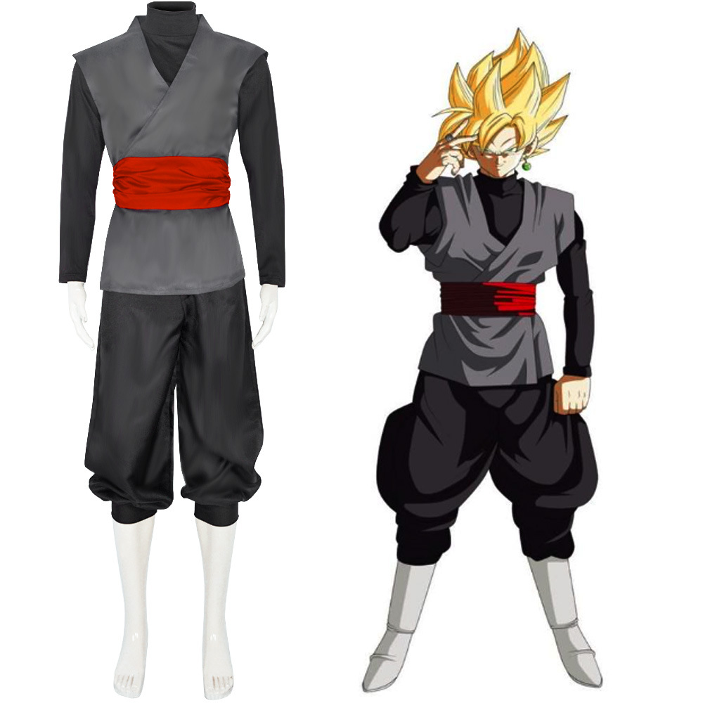 Costume de Cosplay noir pour hommes, Costume de Kung Fu Anime, uniforme d'halloween, ensemble complet