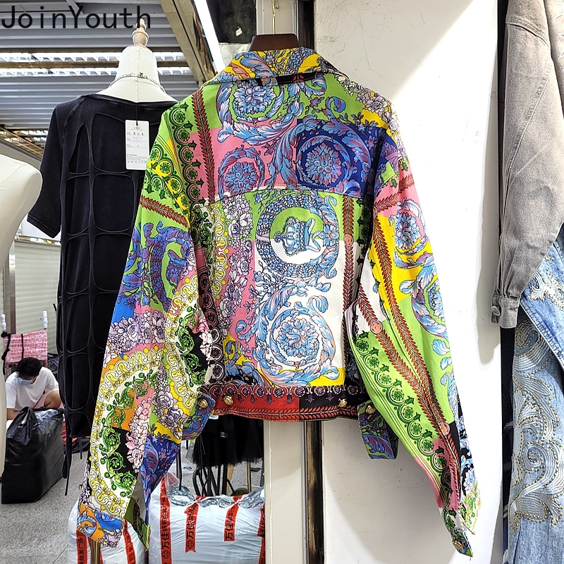 Vestes en jean Harajuku pour femmes, Ropa Mujer, Streetwear, mode imprimé, Y2k, hauts décontractés, manteaux courts en Denim coréen, 2025