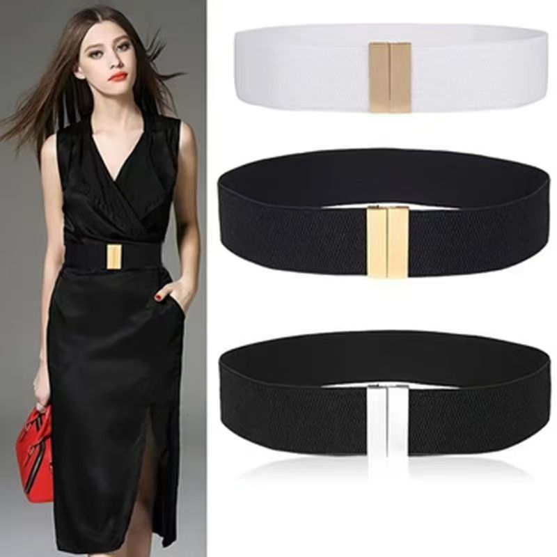 Ceinture élastique large pour femme – Ceinture coréenne style Cinch pour robes et manteaux d'hiver, ceinture simple et tendance