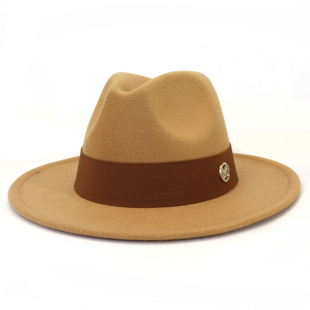 QBHAT – chapeaux Fedora pour hommes et femmes, avec ruban de café M, casquette de Jazz, solide, noir, blanc, vert, fête, robe d'église à large bord