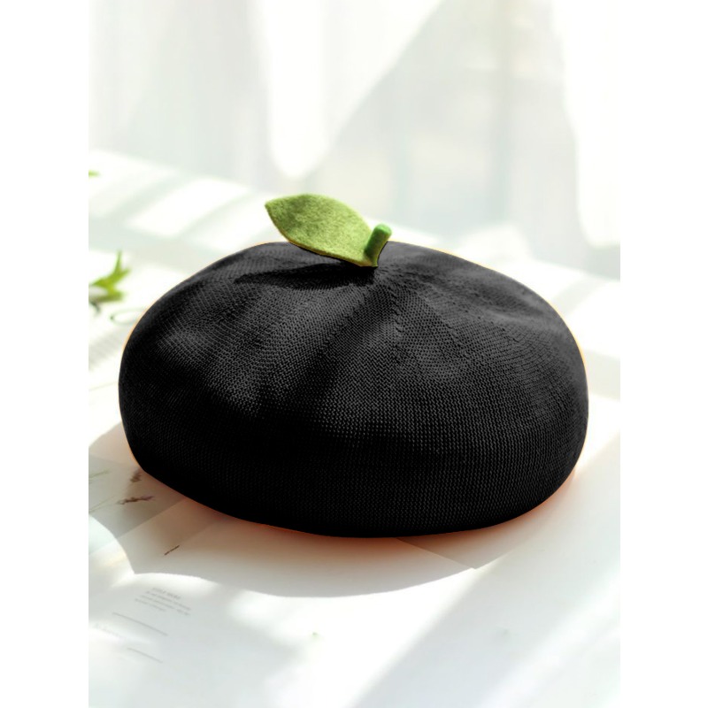 Mignon automne béret casquette pour femmes drôle petite feuille Orange femme peintre chapeau été respirant solide DesignerBonnets casquette cadeau