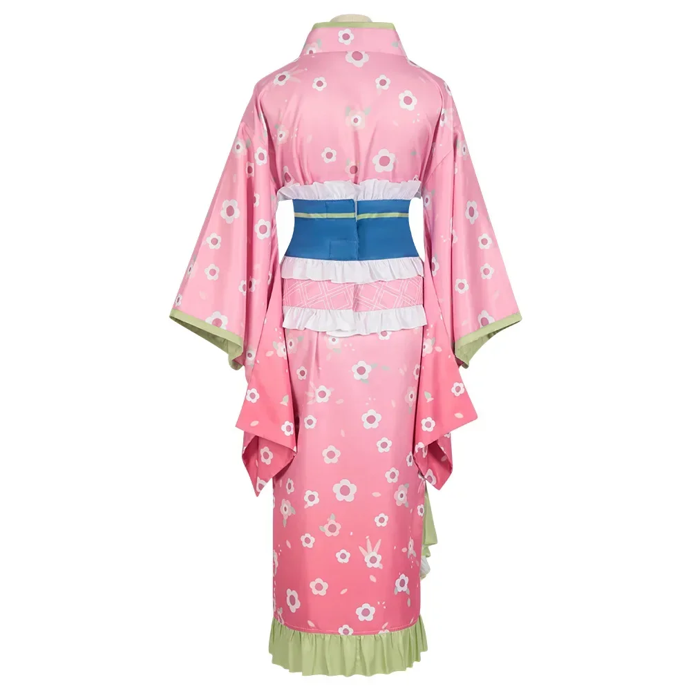 Costume de Cosplay Kanroji Mitsuri, nouvelle mode, robe Kimono rose, tenues de fête de carnaval d'halloween, costumes pour femmes