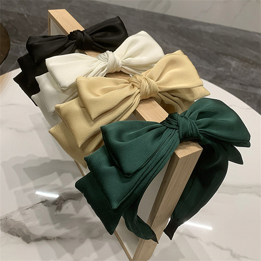 Nouvelle mode rétro femmes bandeau large côté grand nœud papillon bandeau classique décontracté Turban filles chapeaux cheveux accessoires en gros