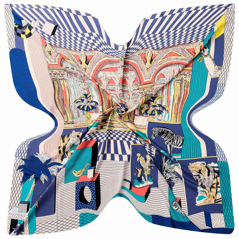POBING-Foulard hijab musulman pour femme, grand châle, imprimé colisée, bandana carré, de luxe, pour la présidence, 130cm