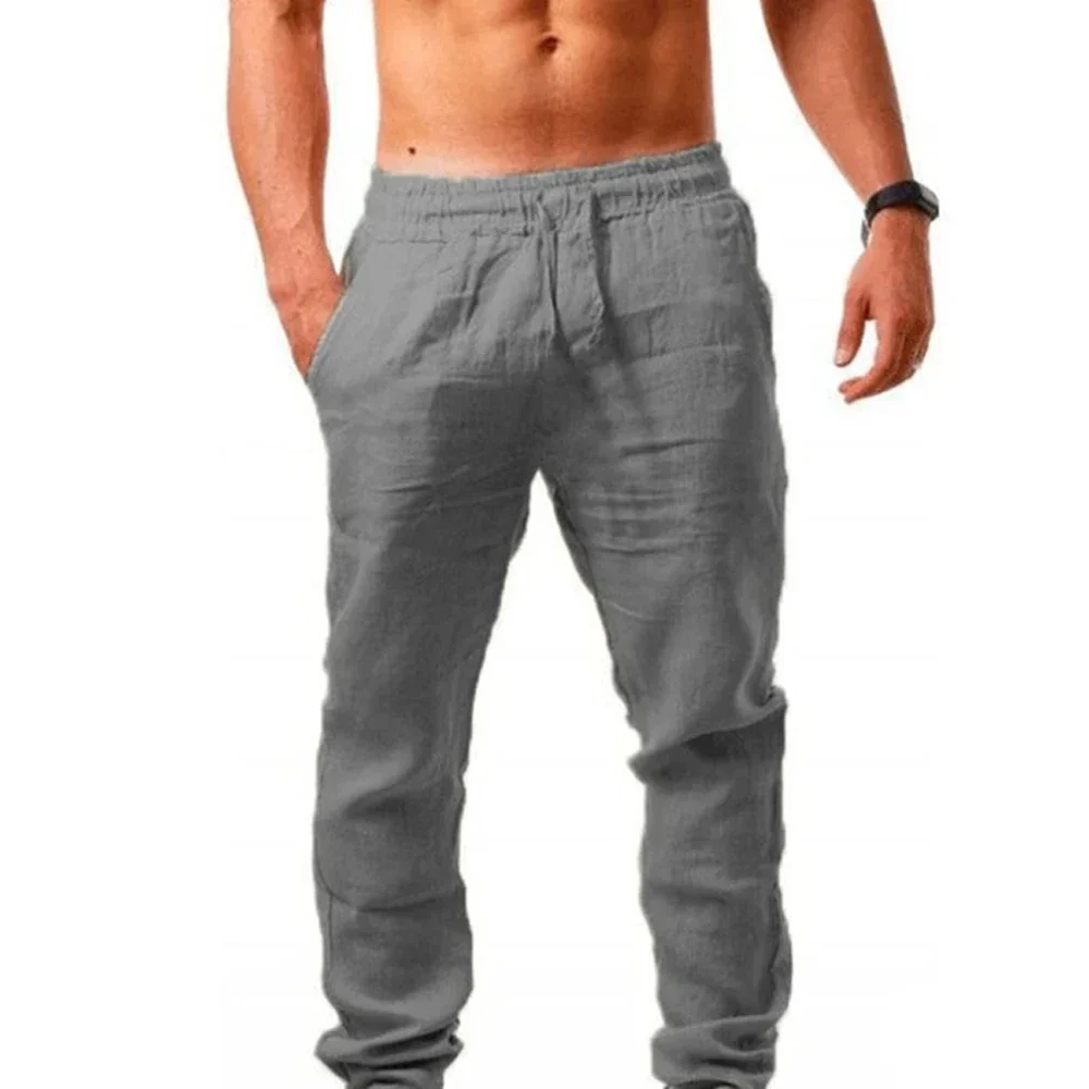 Pantalons décontractés pour hommes été mâle respirant haute qualité pantalon de survêtement couleur unie pantalons de Fitness Jogging Fitness Streetwear