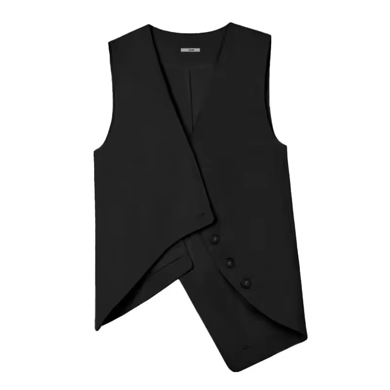 Gilet de Costume Élégant pour Femme Printemps-Été 2026 – Haut Sans Manches Uni à Col en V pour Dames – Vêtement d'Extérieur Féminin Tendance