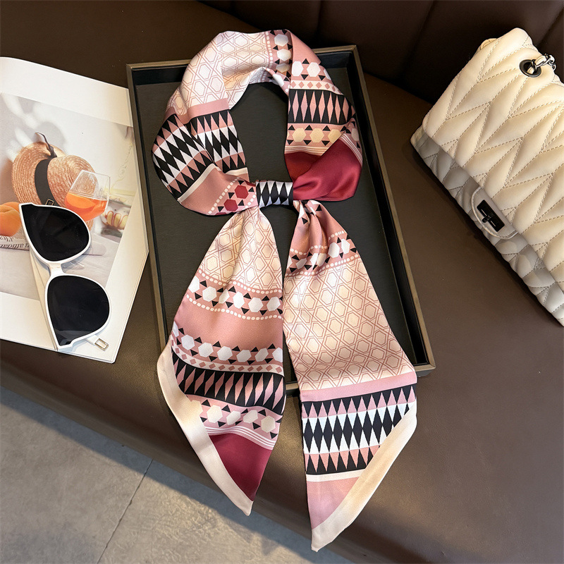 Foulard long de luxe, rubans fins pour cheveux, écharpes, bandeaux de mode pour femmes, foulards de cou, bandeaux imprimés, jolies écharpes pour sacs, pour femme