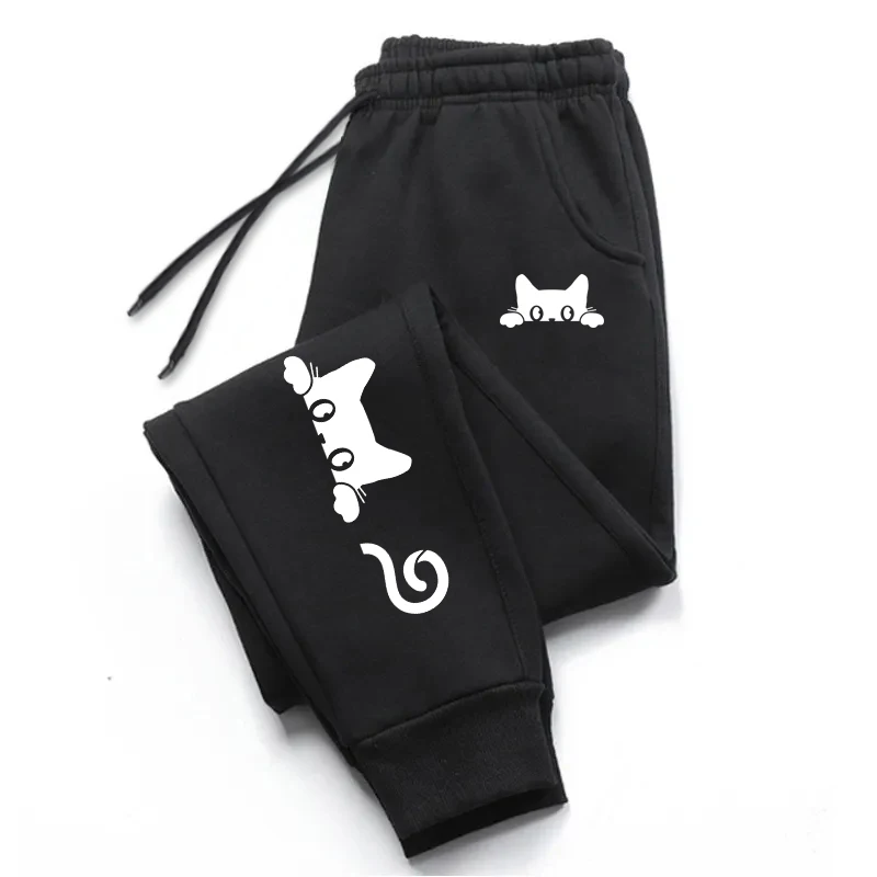 Chat mignon imprimé femmes pantalons de survêtement quotidien décontracté mode pantalon sport Jogging Sweat femme pantalon extérieur rue offre spéciale pantalon
