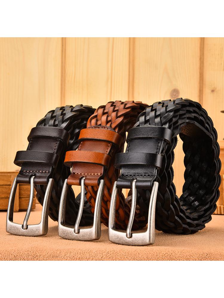 Ceinture en cuir de vachette véritable pour hommes, tissée à la main, tissée à la main, tissée à la main, tissée à la main, tissée à la main, personnalisée, jeans de luxe pour étudiants, nouveau design