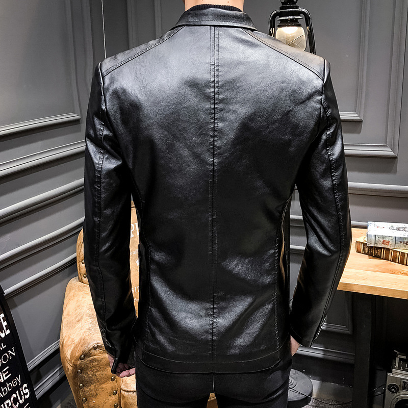 Nouveau printemps hommes mince en cuir Blazers vestes en cuir PU costumes manteaux bonne qualité mâle affaires décontracté ajustement costumes vestes taille 6XL
