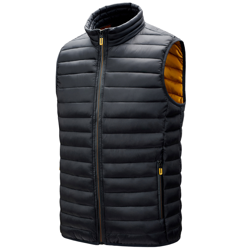 Hommes gilet veste chaude sans manches vestes hiver imperméable à l'eau manteau à glissière automne col montant gilet décontracté marque vêtements