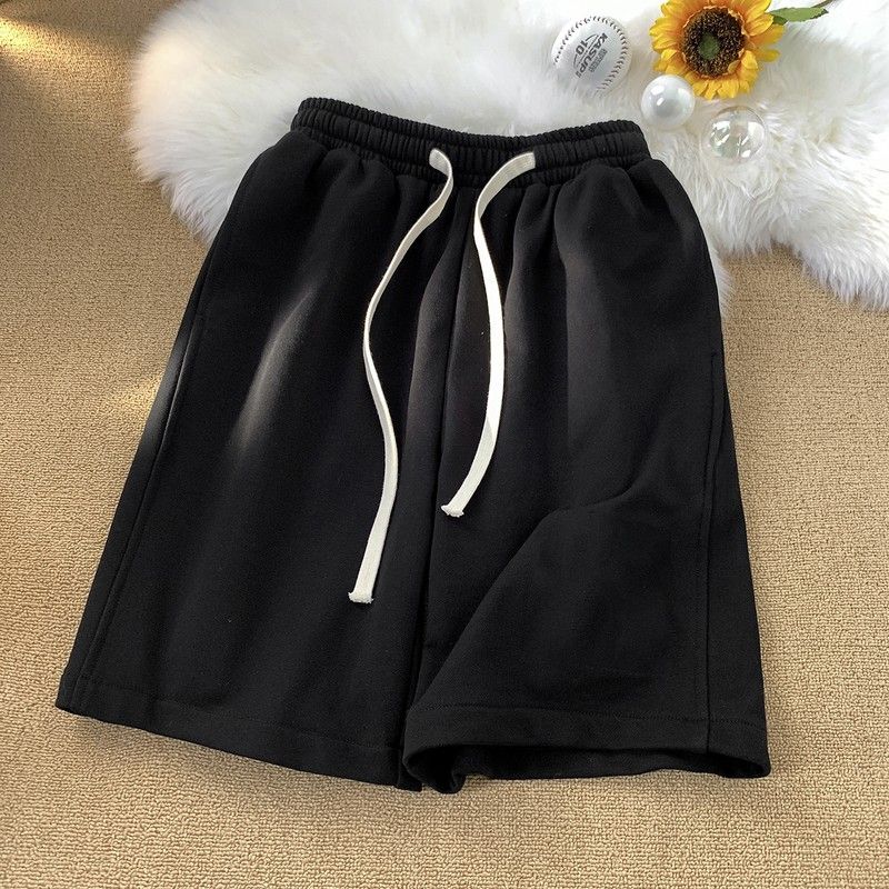 Shorts noirs tendance et polyvalents pour garçons – Nouvelle collection été 2026 – Pantalons décontractés respirants cinq-quarts coupe droite et ample pour le sport