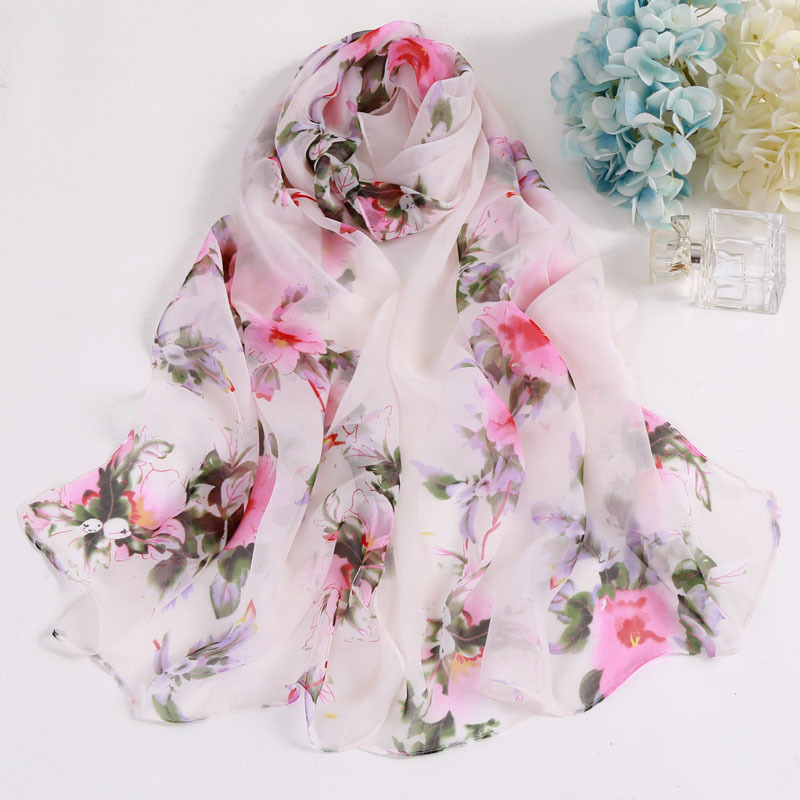 Foulard en Mousseline de Soie Imprimé Floral pour Femme, Châle observateur et Fin, Protection Solaire, Bande de Sauna de Plage Ronde, Printemps et Été