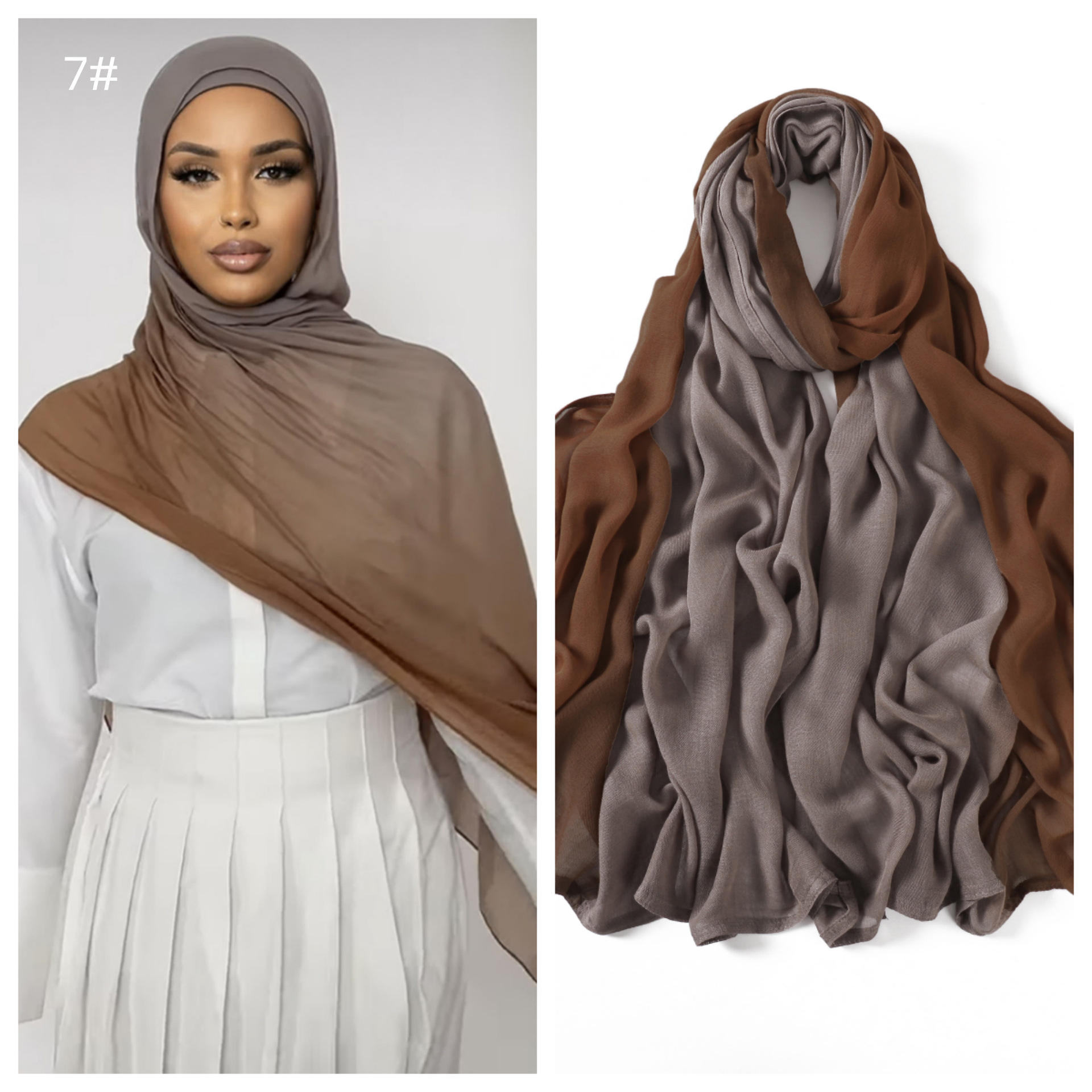 Nouveau Viscose dégradé Hijab femmes musulman écharpe châles Abaya femmes voile Foulard enveloppes plaine islamique Turban bandeaux Foulard