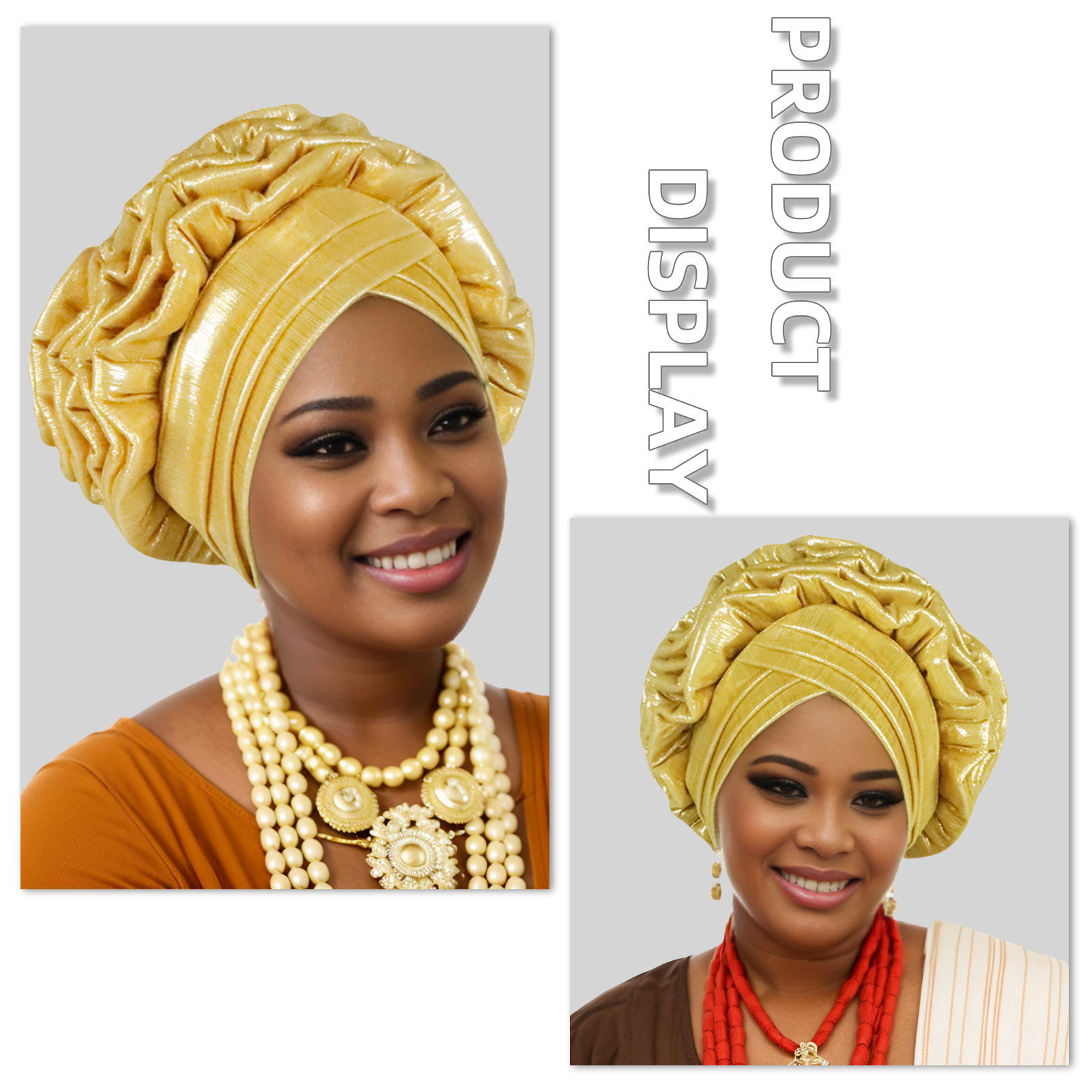 Turban à volants et fleurs préformé pour femmes africaines, Geles de mariage, foulards de tête féminins, coiffes nigérianes Auto Gele